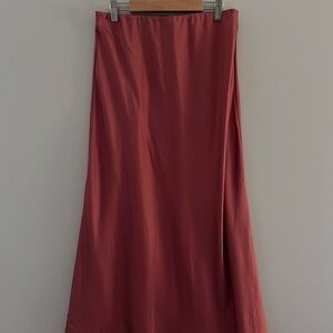 Elegant Rust Midi Skirt